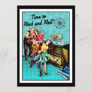 Rock and Roll Retro Jukebox Party Custom Invitation