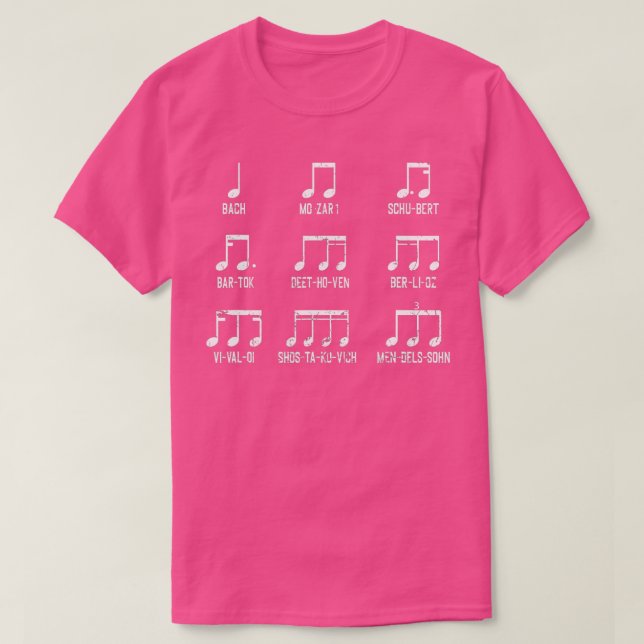 rock and roll Rocker Piano Drummer Note Classic Co T-Shirt (Design Front)