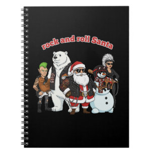 Rock and Roll Santa Funny Biker Punk Christmas Notebook