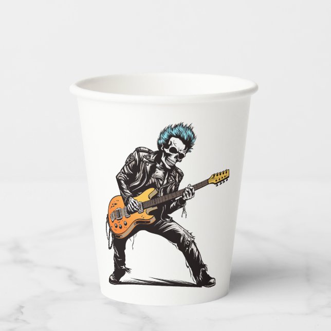 Rock and Roll Skeletons Birthday Party Paper Cups (Front)