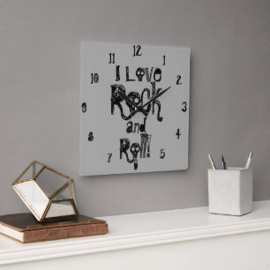 Rock and Roll Skulls Wall Clock