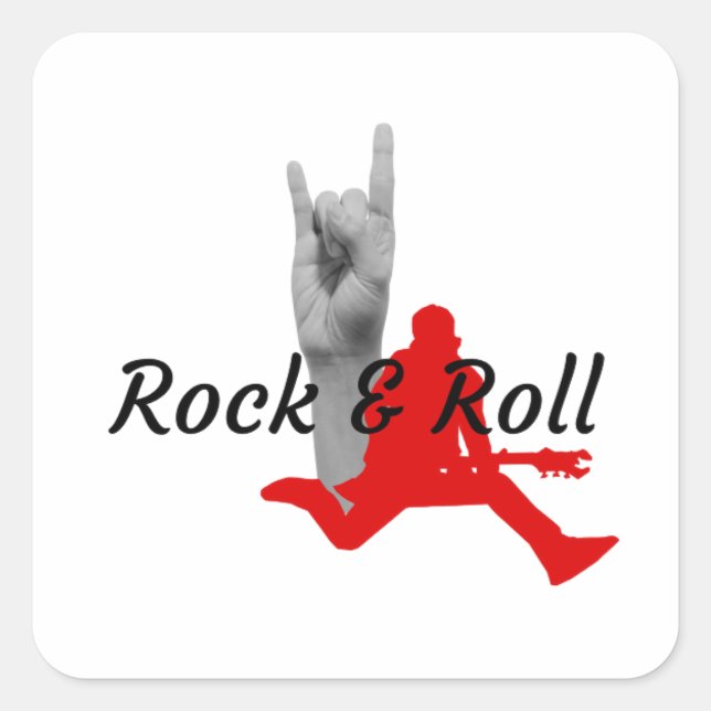 Rock And Roll Square Sticker (Front)