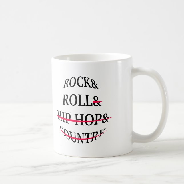Rock and Roll Text Coffee Mug (Right)