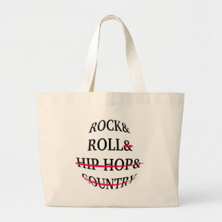 Rock and Roll Text Large Tote Bag