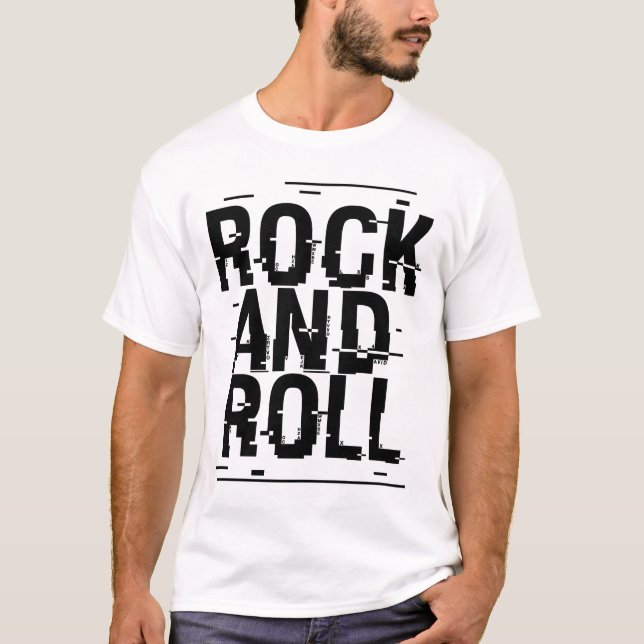 Rock and Roll typographic logo design  T-Shirt (Front)