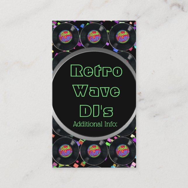 Rock And Roll Vinyl Business Card 2 (Front)