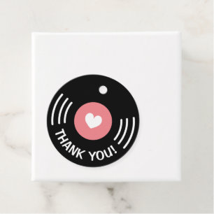 Rock and roll vinyl music record wedding favour tags