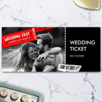 Rock and Roll Wedding Boarding Pass Invitation