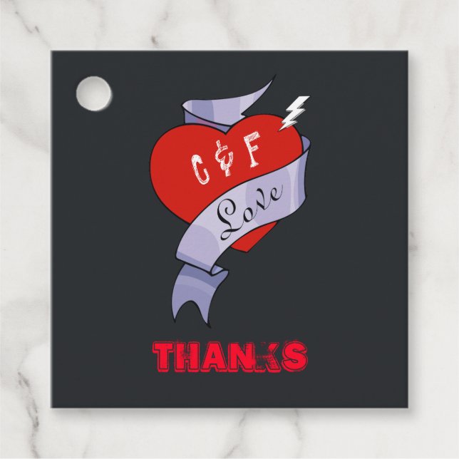 Rock and Roll Wedding  Favour Tags (Front)
