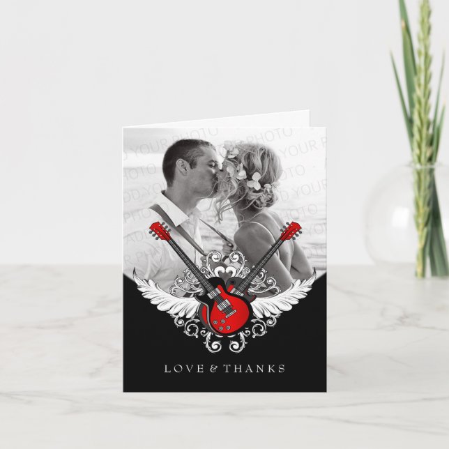 Rock and Roll Wedding Thank You Card (Front)