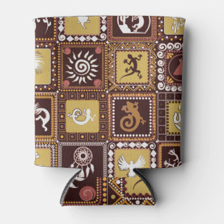 Rock Art Imitation: Vintage Pattern. Can Cooler