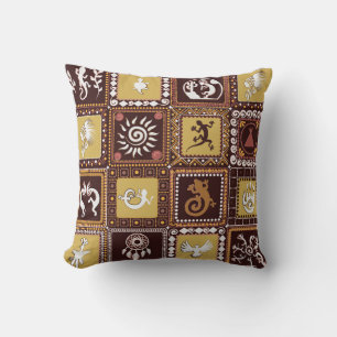 Rock Art Imitation: Vintage Pattern. Cushion