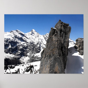 Rock at the Schilthorn mountain Poster