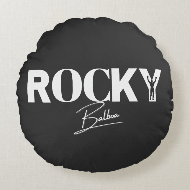 Rock Balboa The Fighter Round Cushion (Front)