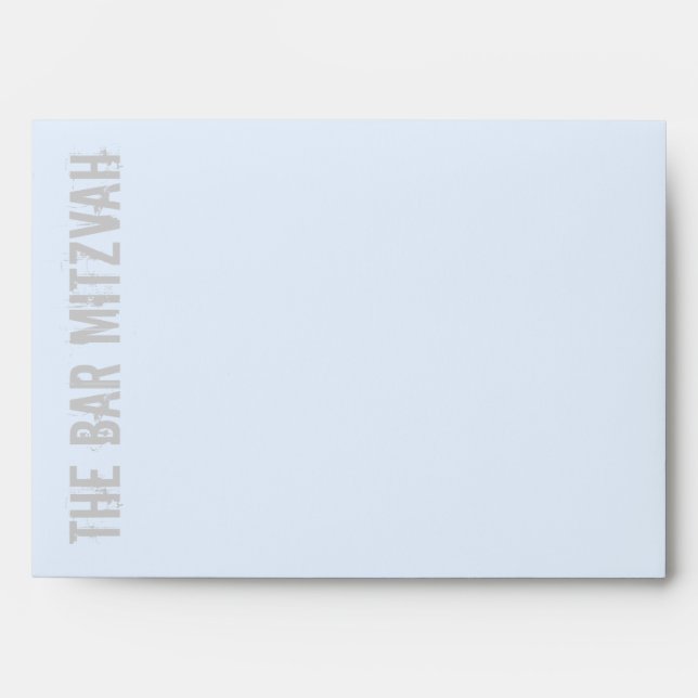 Rock Band Bar Mitzvah Invitation Envelope in Blue (Front)