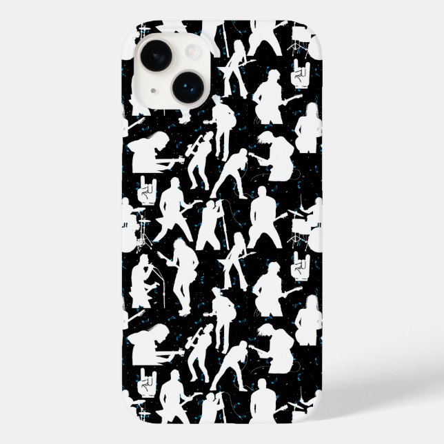 Rock Band Silhouette Pattern.w Black BG Case-Mate iPhone Case (Back)