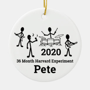 Rock Band Stick Figure, Personalize Ceramic Tree Decoration