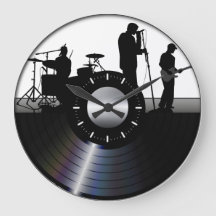 rock band vinyl wall clock