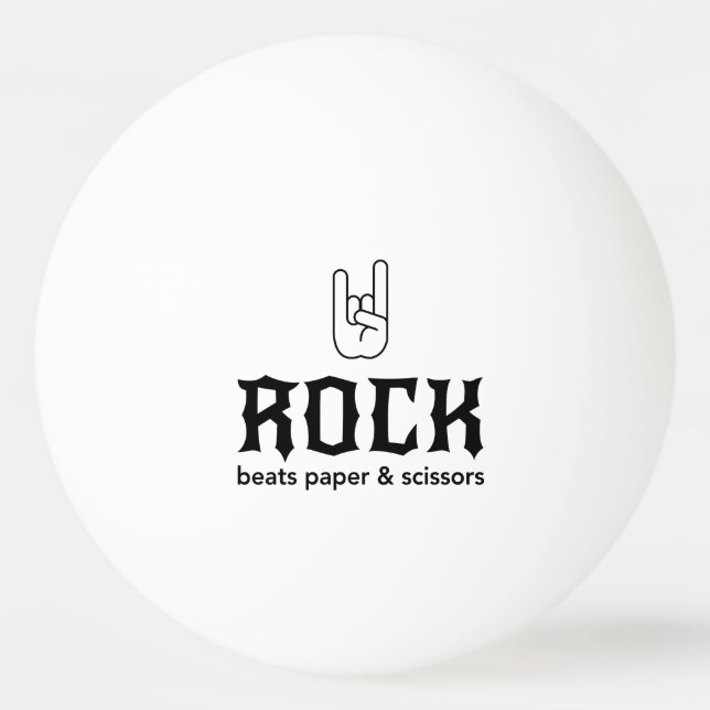 Rock...Beats Paper & Scissors Ping Pong Ball (Front)