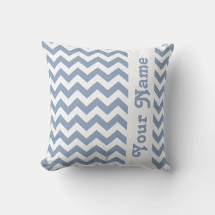 Rock Blue Safari Chevron with custom text Cushion