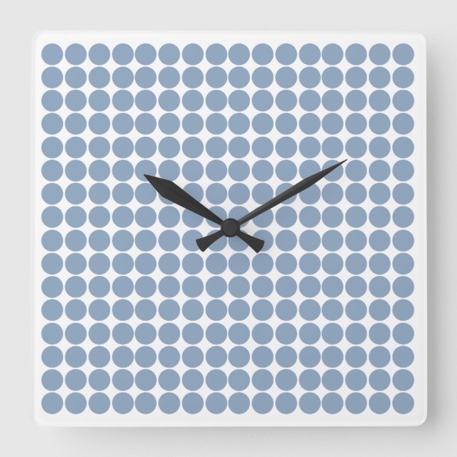 Rock Blue Safari Dot Square Wall Clock (Front)