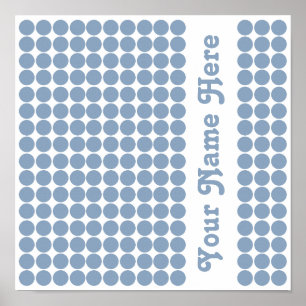 Rock Blue Safari Dot with name Poster