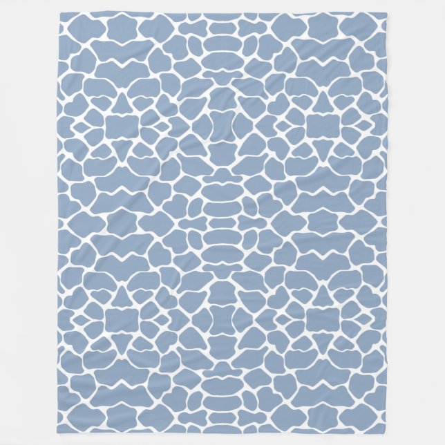 Rock Blue Safari Giraffe Fleece Blanket (Front)