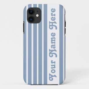 Rock Blue Safari Stripe with name Case-Mate iPhone Case