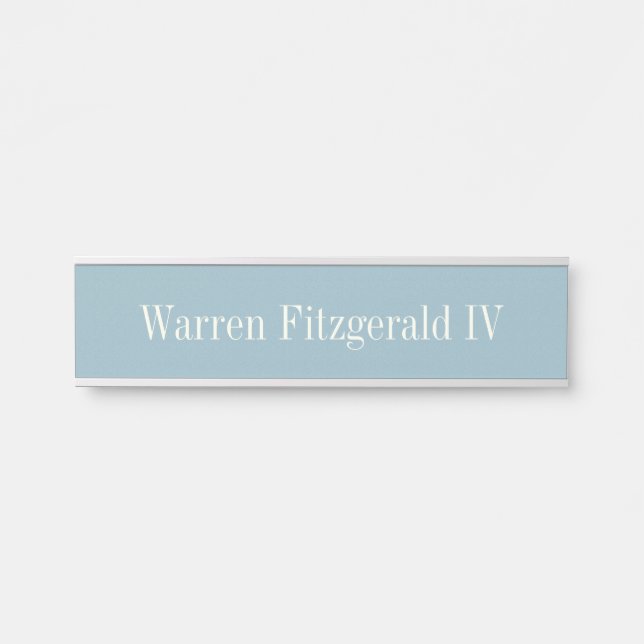 Rock Blue Slightly Textured Hanging Wall Nameplate (Front)