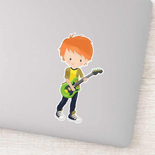 Rock Boy, Orange Hair, Band, Music, Guitar Player (Detail)