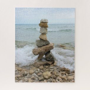 Rock Cairn by the Lake - 16x20 - 520 pcs Jigsaw Puzzle