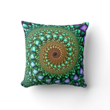 Rock Candy Fractal Swirl Throw Pillow