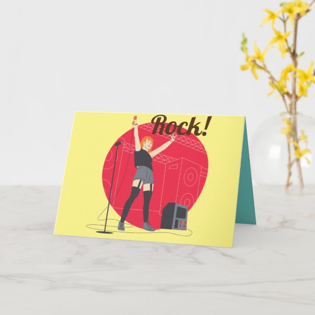 Rock! Card (Yellow Flower)