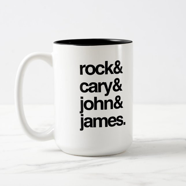 Rock Cary John and James Two-Tone Coffee Mug (Left)