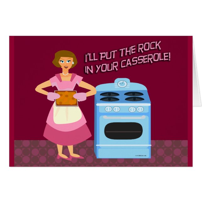 Rock Casserole Funny Kitsch Housewife Art (Front Horizontal)