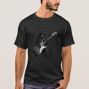 Rock Cat Electric Guitar Feline Music Lover Design T-Shirt