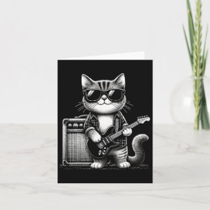Rock Cat Playing Guitar  Card