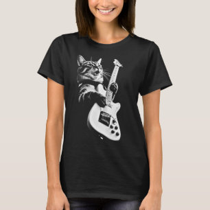 Rock Cat Playing Guitar - Funny Guitar Cat 1 T-Shirt