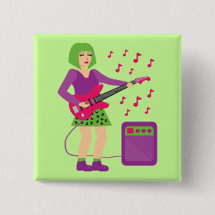 Rock Chick 15 Cm Square Badge