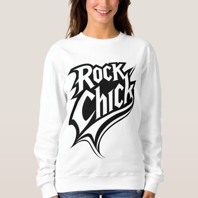 Rock Chick – Bold Black and White Typography Sweatshirt (Front)