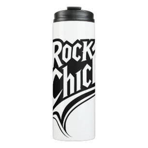 Rock Chick – Bold Black and White Typography Thermal Tumbler
