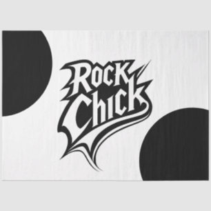 Rock Chick – Bold Black and White Typography Tissue Paper