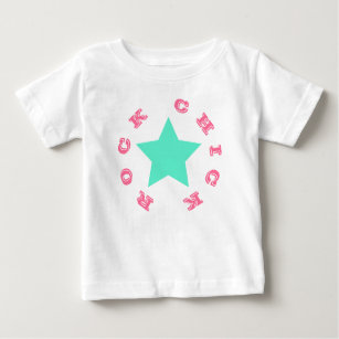 ROCK CHICK   Pink & Teal Star Baby Jersey T-Shirt
