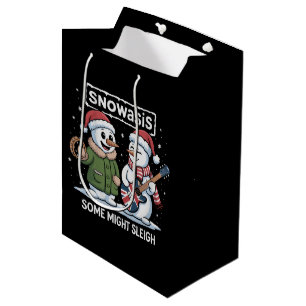 Rock Christmas SNOWASIS Some Might Sleigh Snowman Medium Gift Bag