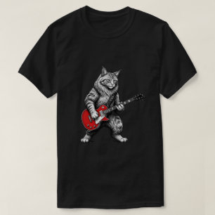  Rock Classic Guitar Hero Cat for Men T-Shirt