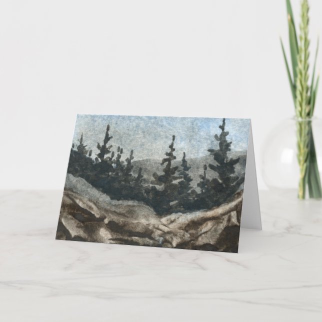 "Rock Cliff #3" Country Road Greeting Card (Front)