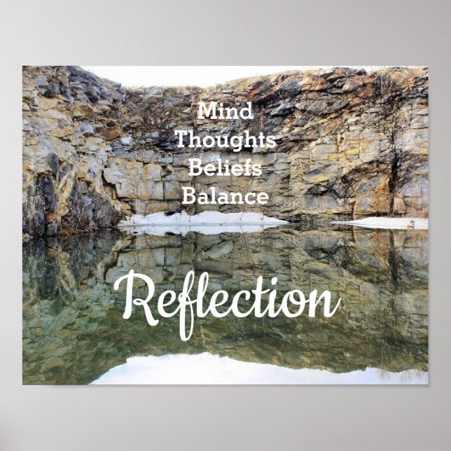 Rock Cliff Wall Reflection Inspirational Poster (Front)