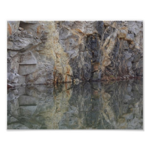 Rock Cliff Wall Reflections In Pond 2 Nature 8x10 Photo Print