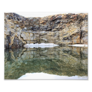 Rock Cliff Wall Reflections In Pond 3 Nature 8x10 Photo Print
