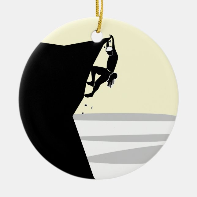 Rock Climber 1 Ceramic Tree Decoration (Front)